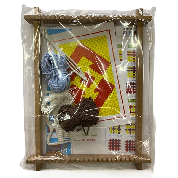 Halı dokuma tezgahı setinin kargoya hazır, paketlenmiş hali